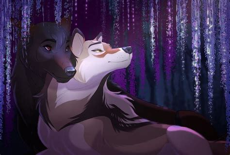 Two Anime Wolves In Love