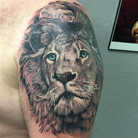 12 Best Lion Tattoo Ideas Lions With Blue Eyes Lion Tattoo Lion