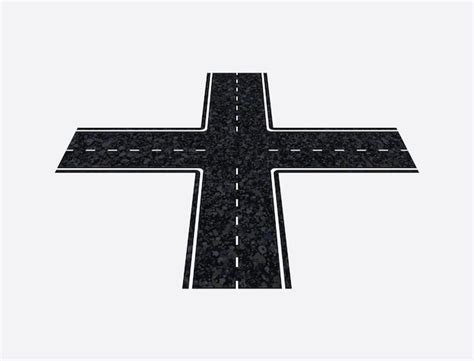 Premium Vector Road Intersection Realistic Highway Illustration Vector