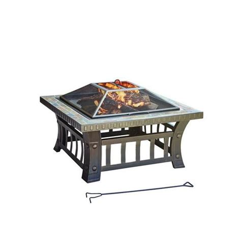 Living Accents 4903852 Steel Square Wood Fire Pit 20 X 30 X 30 In