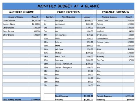 Home Is Where My Heart Is Monthly Budget Easy Worksheet
