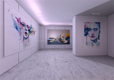 Modern Interior Photography Art Gallery Mock Up By Mock