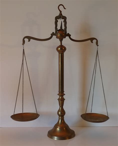 Vintage Complete Brass Scales Of Justice 23 Tall By Thetimelessman