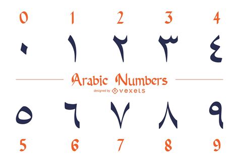 Arabic Numbers Design Pack Vector Download