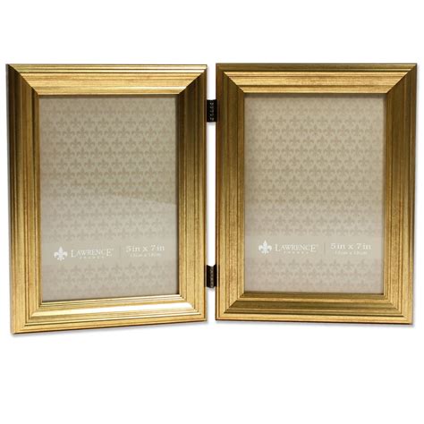 Lawrence Frames 5x7 Hinged Double Sutter Burnished Gold Picture Frame
