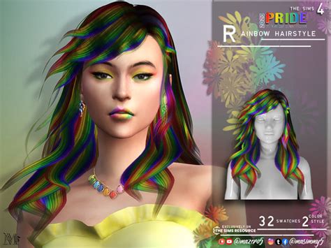The Sims Resource Rainbow Hairstyle