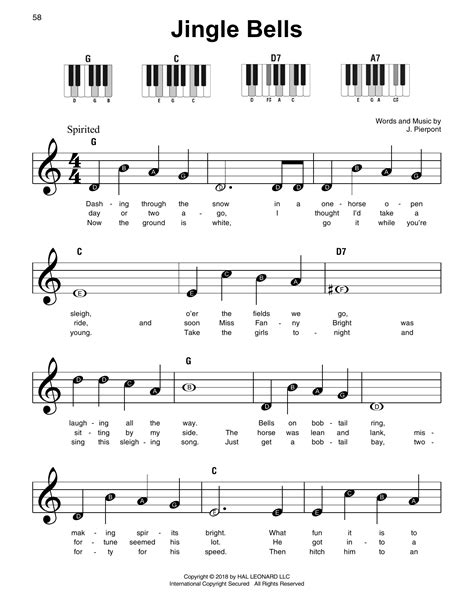 Jingle Bells Super Easy Piano Print Sheet Music Now