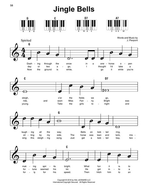 Christmas christmas piano sheet music jingle bells (easy). Jingle Bells Sheet Music | J. Pierpont | Super Easy Piano