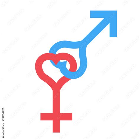 Sex Heart Symbol Gender Man And Woman Symbol Male And Female Abstract Symbol Vector