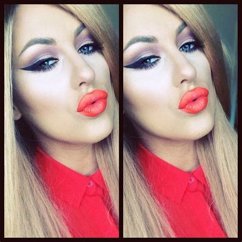 pin by abigail junee on ᗰᗩke ᑌᑭ red lip makeup pretty makeup looks stunning makeup