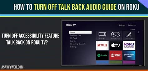 How To Turn The Voice Off On Roku Tv - How to Turn Off Talk Back Audio Guide on Roku - A Savvy Web