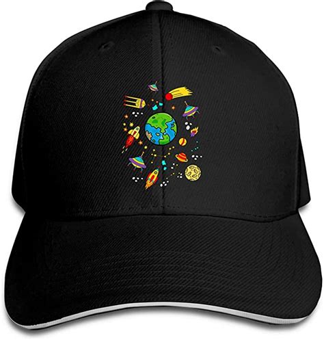 Vjsdiud Planet Outer Space Unisex Adjustable Print Sports Baseball Cap