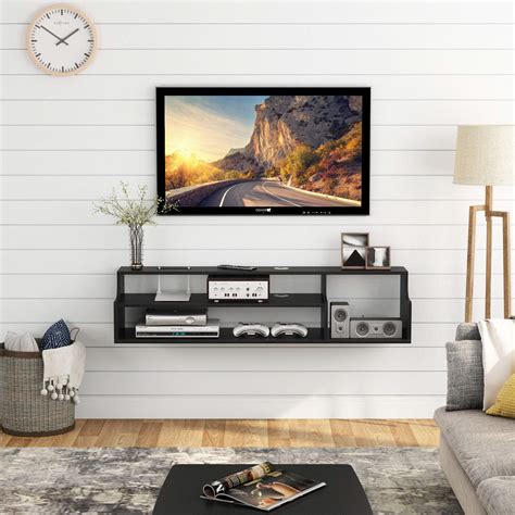Tribesigns 3 Tier Modern Floating Tv Shelf Tv Stand Wall Mounted Media