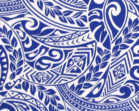 Select Colors Blue Or Orange Hawaiian Fabric Tapa Tattoo Tribal