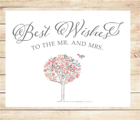 Printable Best Wishes Wedding Card Instant Download Card