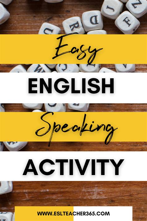 Easy English Speaking Activity Esl Teacher 365 English Language