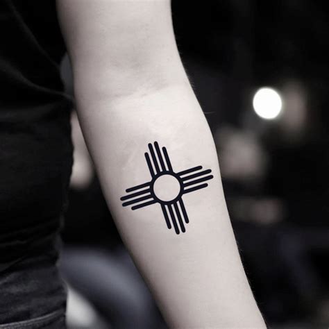 Zia Sun Symbol Temporary Tattoo Sticker Ohmytat