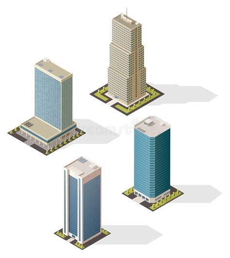 Isometric Skyscraper Buildings 3d Vector Icons Stock Vector