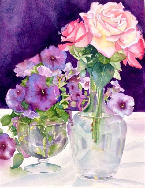 Watercolor pictures watercolor artists watercolor landscape watercolor and ink watercolour painting watercolor flowers watercolors watercolor video art aquarelle. "Vases Full of Flowers" - Watercolor 11"x15" AVAILABLE ...