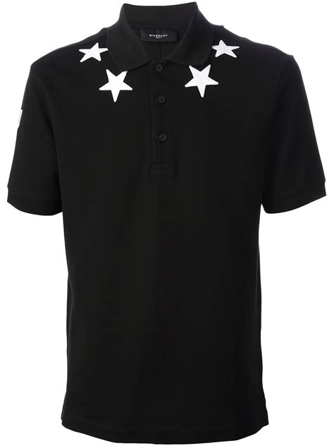 Givenchy Star Embroidered Polo Shirt In Blue For Men Lyst