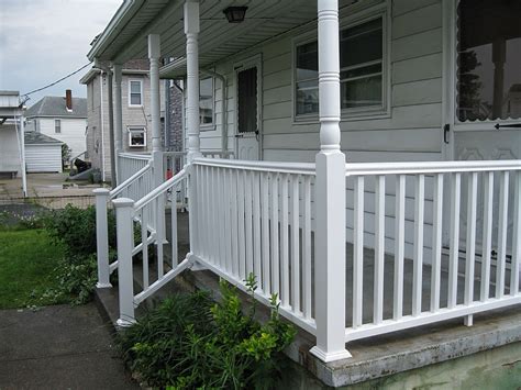 White Composite Porch Railing And Support Columns Porch Handrails