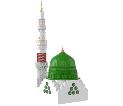 3d Render Of Masjid Nabvi Madina Saudi Arabia 3d Illustration Png
