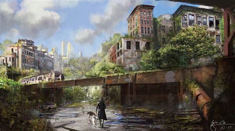 Abandoned City Concept Art Post Apocalyptic Video Game Design