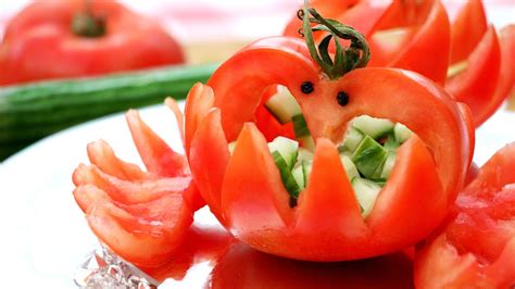 Josephines Recipes Tomato Swan Garnish Vegetable Carving Fun Food