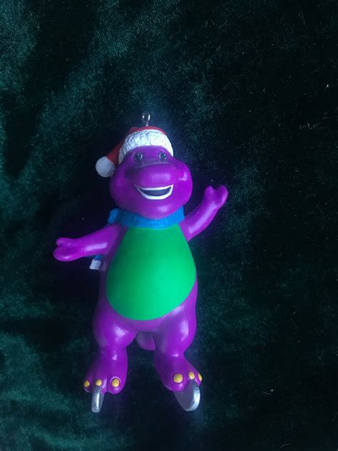 1994 Vintage Hallmark Keepsake Ornament Barney On Skates Etsy