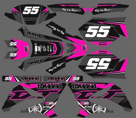 Yamaha Dt Graphic Kit Craft Gray Pink Kitdeco Moto Fr