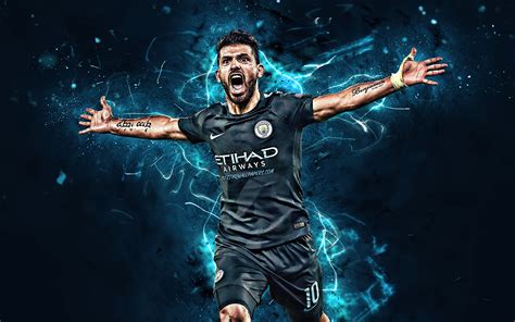 Aguero smashes prem record as city toast hero in emotional leaving party. Download wallpapers Sergio Aguero, black uniform ...