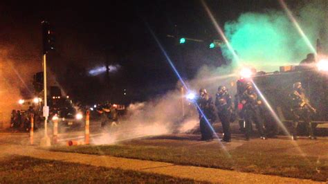 Ferguson Mo Police Use Tear Gas On Protestors Youtube