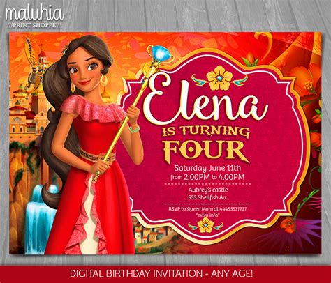 Elena Of Avalor Birthday Invitation Template Invitation Card