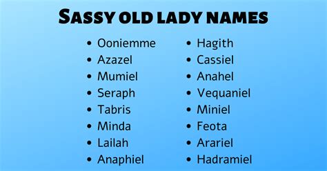 495 Beautiful And Suitable Old Lady Names From All Over The World