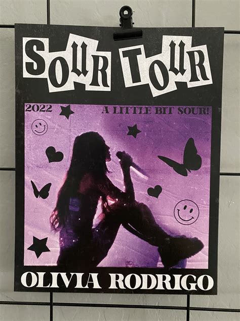 Olivia Rodrigo Sour Tour Un Poco Agrio Inspirado En El Póster Etsy México