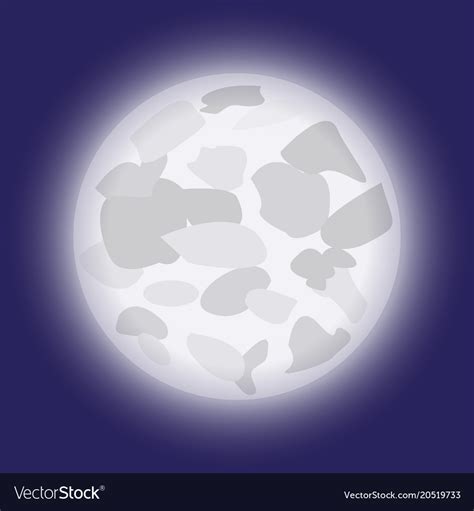 Cartoon Moon In Night Sky Royalty Free Vector Image