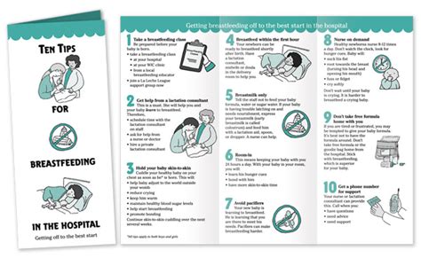 Ten Tips For Breastfeeding In The Hospital Pamphlet English
