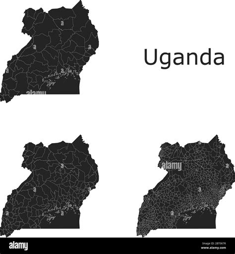 Uganda Vector Maps With Administrative Regions Municipalities