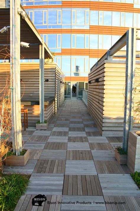 Green Roof Using Bison Wood Tiles And Deck Supports
