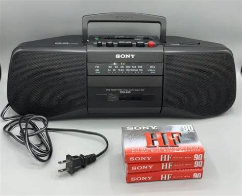 Sony Cfs B Portable Am Fm Radio Cassette Corder Tape Boombox Tested
