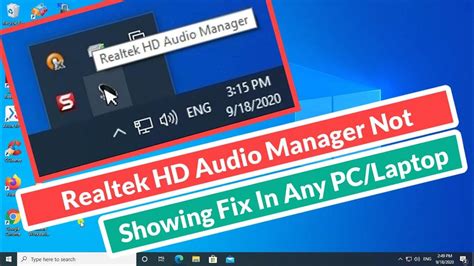 Realtek Hd Audio Manager Not Showing Fix In Any Pclaptop Youtube