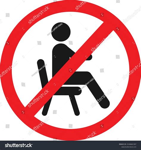 No Sitting Do Not Sit On Stock Vector Royalty Free 2144661307