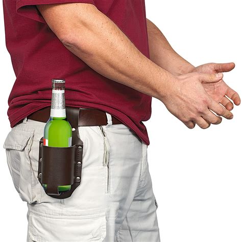 Leather Holster Portable Bottle Holders Waist Beer Belt Bag Handy Wine