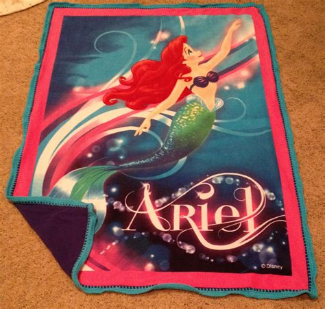 Little Mermaid Ariel Light Weight Double Back Blanket With Crochet