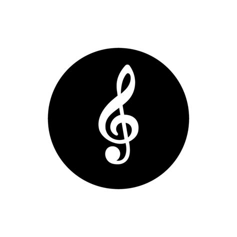 Treble Clef Vector Icon Music Notes Illustration Sign Music Symbol