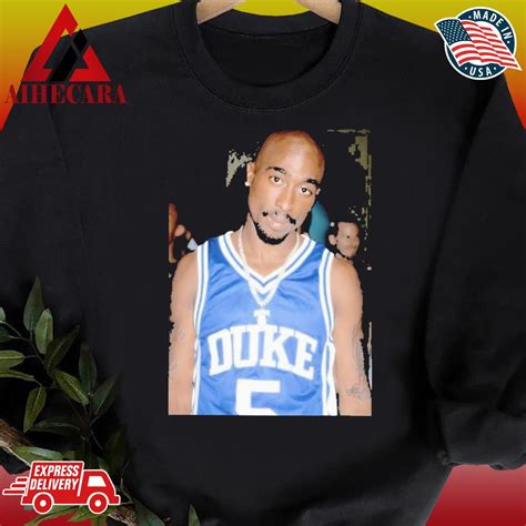 Tupac Shakur 2pac Portant Le Maillot Duke Blue Devils Shirt
