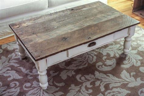 Industrial vintage distressed metal and reclaimed wood round coffee table. Sophisticated Weathered Wood Coffee Table in 2020 (With ...