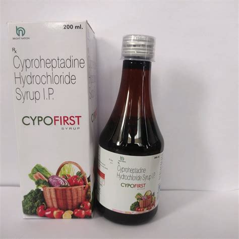 Cyproheptadine Hydrochloride Syrup Ip Packaging Type Bottle