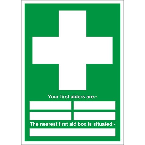 First Aiders And First Aid Box Sign First Safety Signs