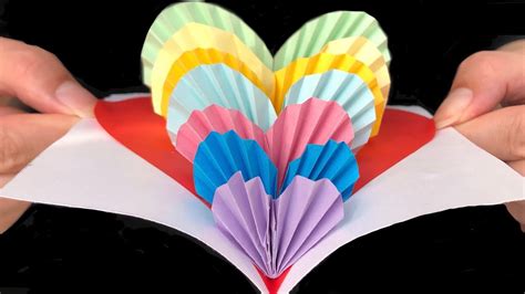 Diy Origami｜easy Way To Make Pop Up 3d Heart Greeting Card｜賀卡